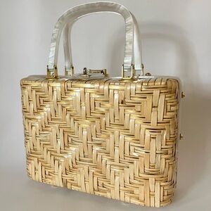 Vintage Lucite Adele Handbags Woven Beach Purse